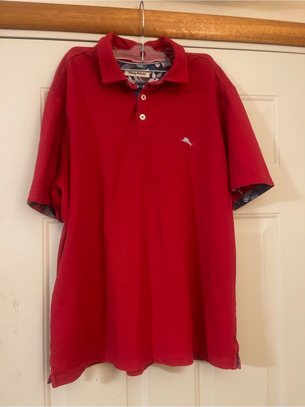 Tommy Bahama Island Zone Polo Shirt Men's XL Red Solid Knit Logo Button